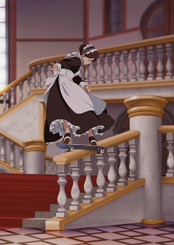 Skater maid, Frensh, skateboard HD phone wallpaper
