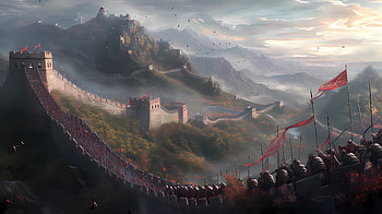 Great Wall of China: Army, Great Wall of China, army, soldier, landscape, fantasy, fantasy landscape HD wallpaper