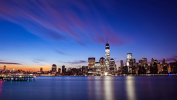 New York City, Skyscrapers, Night skyline, Travels HD wallpaper