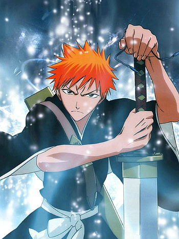 Ichigo Kurosaki, Bleach anime, Action-packed series, Intense battles HD phone wallpaper