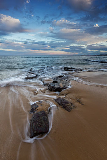 Sea, Nature, Stones, Sky, Beach, Horizon HD phone wallpaper