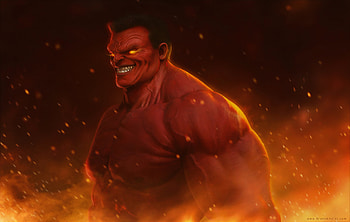 Red Hulk , hulk, superheroes, digital-art, artwork HD wallpaper