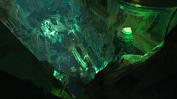 Emerald Abyss — Fantasy Cave, fantasy, cave HD wallpaper