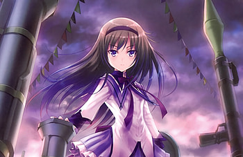 Angry, dark harir, Homura Akemi HD wallpaper