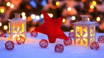 Lanterns, Christmas HD wallpaper