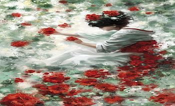 Red Abundance, rose, nature, flowers, people HD wallpaper