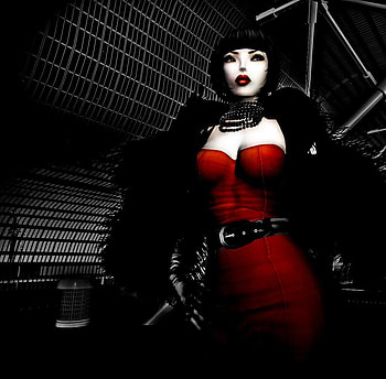 Red and Black, lady, black, abstract, fantasy, red HD wallpaper