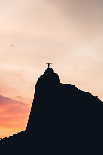 Nature, Sunset, Silhouette, Sculpture, Hill HD phone wallpaper