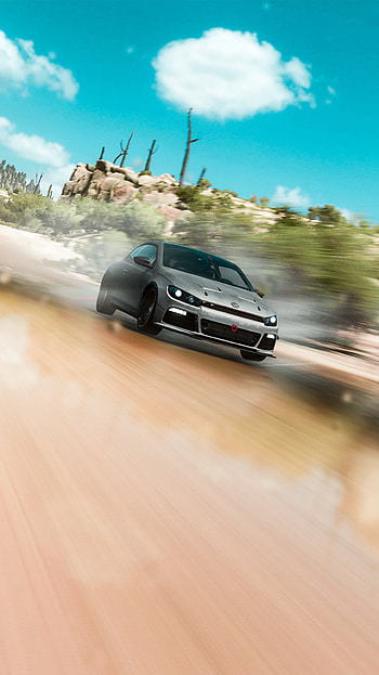 VW Scirocco, blue sky, car, desert, volkswagen, volkswagen scirocco HD phone wallpaper
