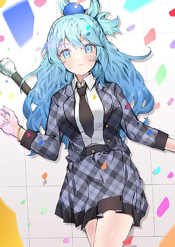 Aqua, Anime, Konosuba, Waifu, Girl HD phone wallpaper