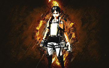 Eren Yeager, Attack on Titan, brown stone background, Attack on Titan characters, Eren Yeager Attack on Titan, grunge art HD wallpaper