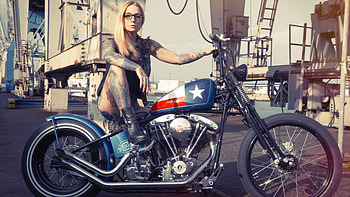 Dickies Custombike, Girls and Motorcycles HD wallpaper
