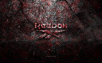Reebok logo, grunge art, Reebok stone logo, red stone texture, Reebok, grunge stone texture, Reebok emblem, Reebok 3d logo HD wallpaper
