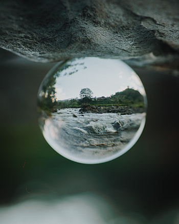 Rivers, Reflection, Macro, Ball, Crystal Ball, Sphere HD phone wallpaper