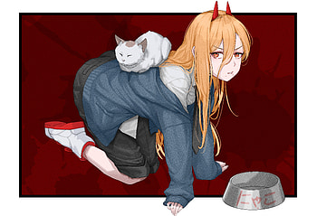Power, Power (Chainsaw Man), Anime, Chainsaw Man, cat, anime cat HD wallpaper