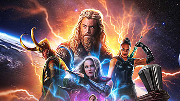 Chris Hemsworth Tessa Thompson Natalie Portman Christian Bale Chris Pratt Thor Love and Thunder HD wallpaper
