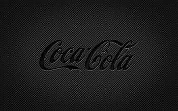Coca-Cola carbon logo, , grunge art, carbon background, creative, Coca-Cola black logo, brands, Coca-Cola logo, Coca-Cola HD wallpaper