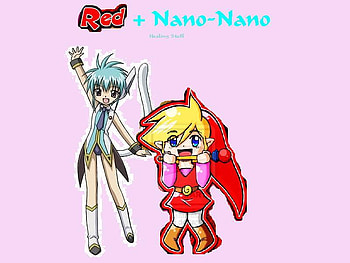 Red Nano-Nano-Healing Staff, four swords, galaxy angel rune, nano-nano, anime, healing staff, galaxy angel, red, zelda, video games HD wallpaper