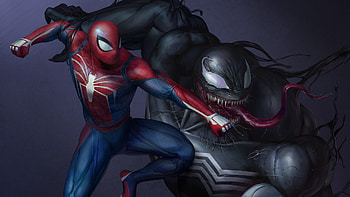 Spiderman Vs Venom Artwork , spiderman, venom, digital-art, artwork, artsuperheroes, supervillain, artstation HD wallpaper