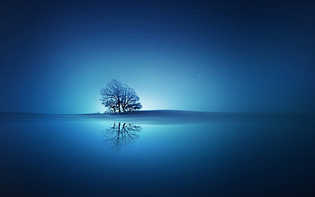 Blue Reflections, blue, reflections, creative, graphics HD wallpaper