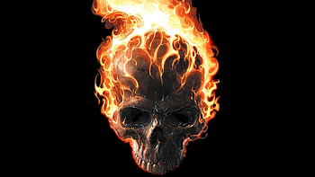 Skulls – Dark Abstract Flaming Black At Dark HD wallpaper