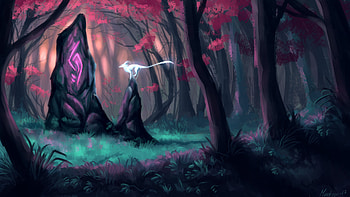 Art, Forest, Predator, Animal, Fantastic, Magic Forest HD wallpaper