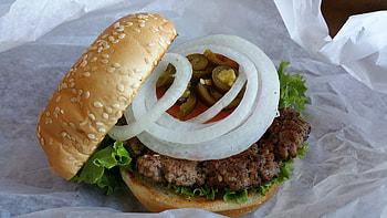 Food, Meat, Onion, Bun, Burger, Hamburger HD wallpaper