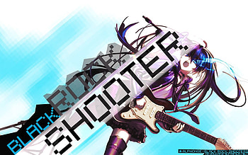 Black Rock Shooter, rocker, black star shooter, anime, anime long hair, guitar, vocaloid, vocaloid girl HD wallpaper