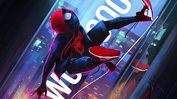 Miles Morales Transformative Swing, miles-morales, spiderman, superheroes, artwork, artist, digital-art, art, artstation HD wallpaper