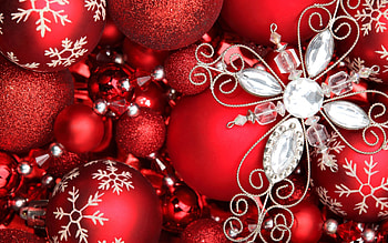 Christmas Decor, decor, balls, Christmas, red HD wallpaper