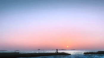 Cherishing Moments With Pet, cat, artist, artwork, digital-art, pixiv HD wallpaper