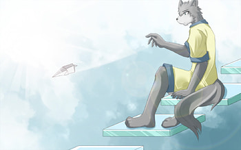 Alone, zohar, grey, zoharwolf, cool, furry, ice HD wallpaper