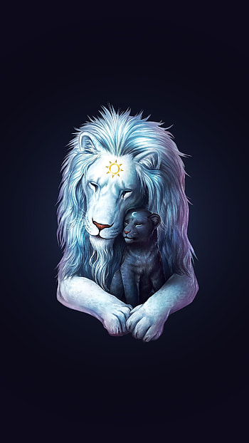 Blue Lion, Lion HD phone wallpaper