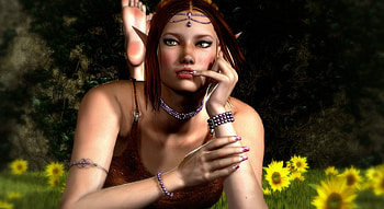 Elf Princess, girl, flowers, princess, jewellery HD wallpaper