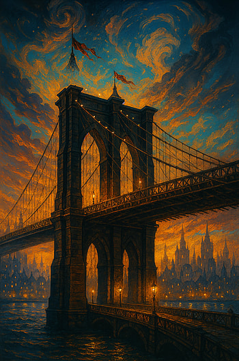 Brooklyn Bridge at Dusk – Stunning View, bridge, cityscape, light, water HD phone wallpaper