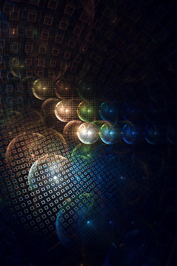 Abstract ball, circles, squares HD phone wallpaper