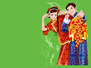 Vector, Couple, Pair, Smile, Girl, Guy, Outfits HD wallpaper