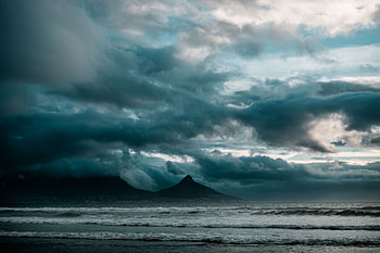 Nature, Clouds, Rocks, Ocean, Mainly Cloudy, Overcast, Surf, Storm HD wallpaper