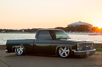 1984-Chevy-C10, Truck, Lowered, Bowtie, GM HD wallpaper