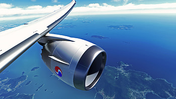 Korean Air, Flight simulation screenshots, Community engagement, Aviation passion HD wallpaper
