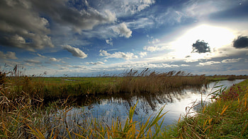 Nature, Rivers, Sky, Clouds, Air HD wallpaper