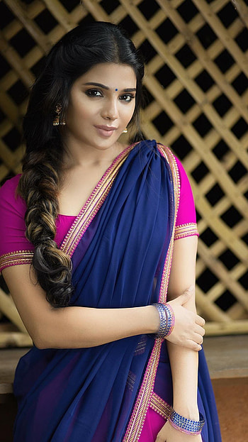 Aatmika, tamil actress, saree beauty HD phone wallpaper