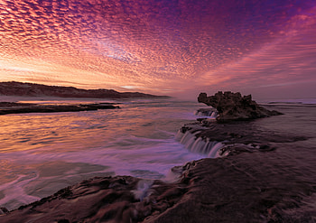 Sunset Coast, clouds, sky, Sunset, coast HD wallpaper