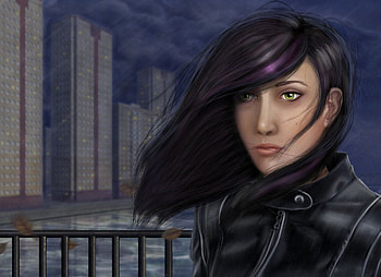 Wind In My Hair, night, wind, lady, city, blowing hair HD wallpaper