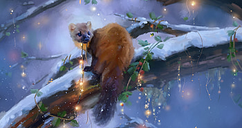 Starcatcher, lights, natalie, new year, night, blue, animal, natalieart, frumusete, craciun, art, fantasy, christmas HD wallpaper