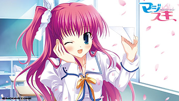 Goofing Off, anime, smile, school uniform, school girl, classroom HD wallpaper