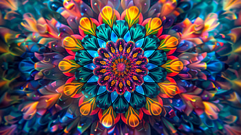 Vibrant Kaleidoscope - Colorful Background, kaleidoscope HD wallpaper