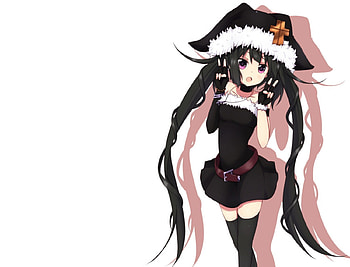 Winter time, awesome, cute, dress, purple eyes, beauty, nice, cg, game, hat, female, sweet, smile, ribbon, twintail, gloves, beautiful, black hair, anime girl, anime, pretty, cool HD wallpaper