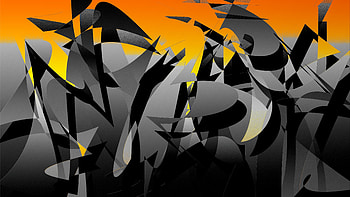 Black shapes, pattern, dark, abstract HD wallpaper
