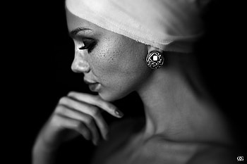 hermosa, blanco, mujer, pensativa, y negro HD wallpaper